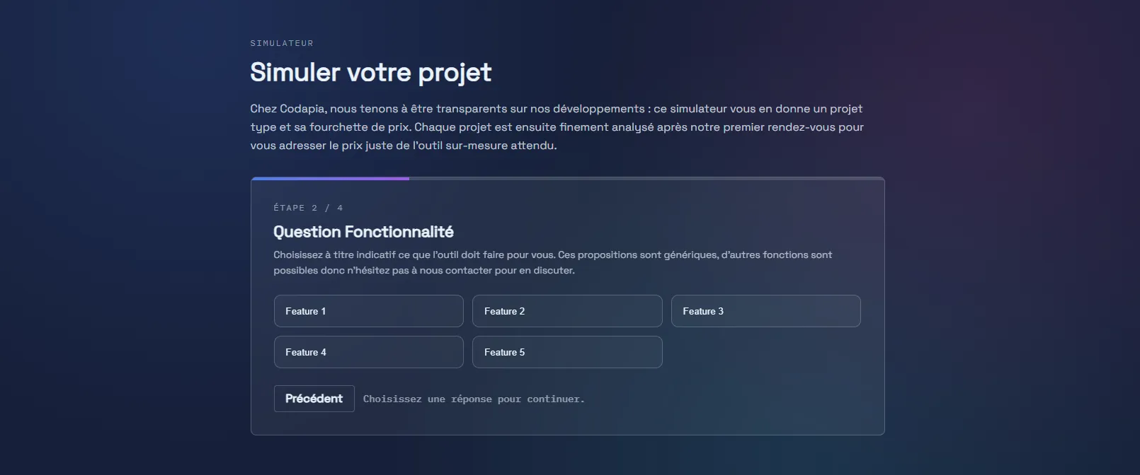 Le simulateur, originellement utilisé sur le site de codapia.fr